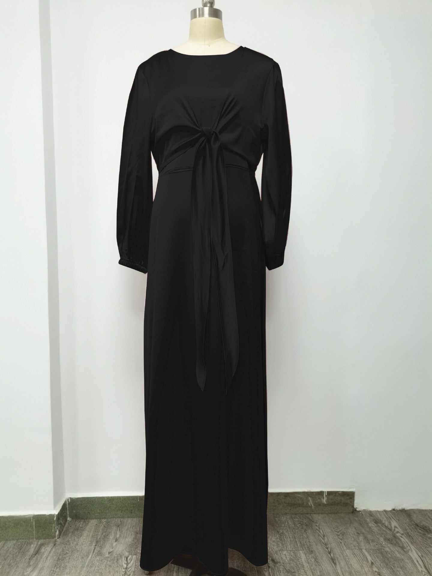 Women's Soft Lace Up Plain Abaya Dress