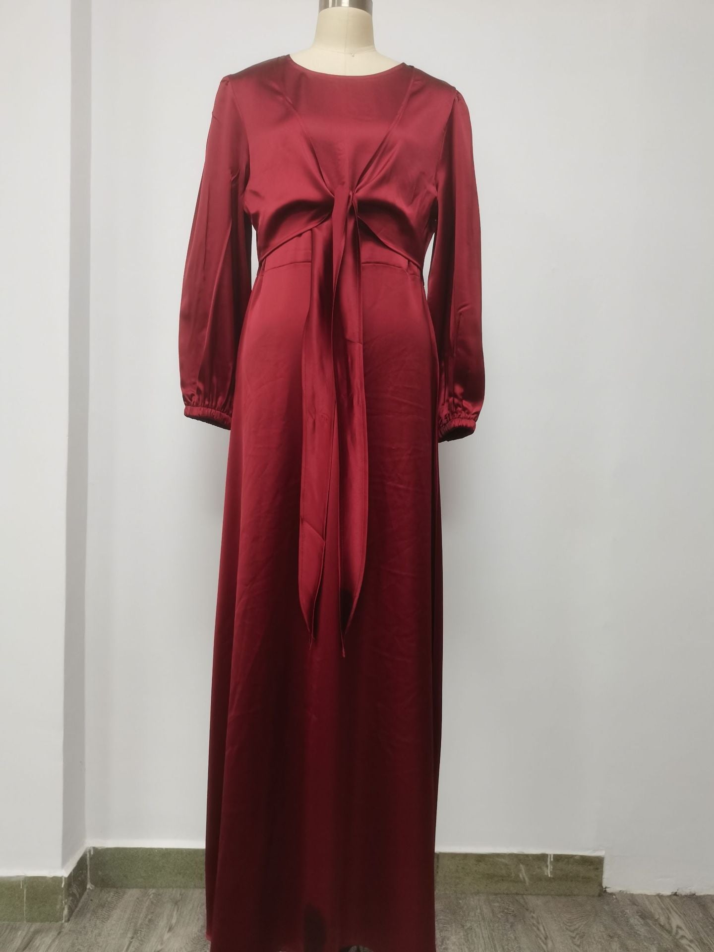Women's Soft Lace Up Plain Abaya Dress