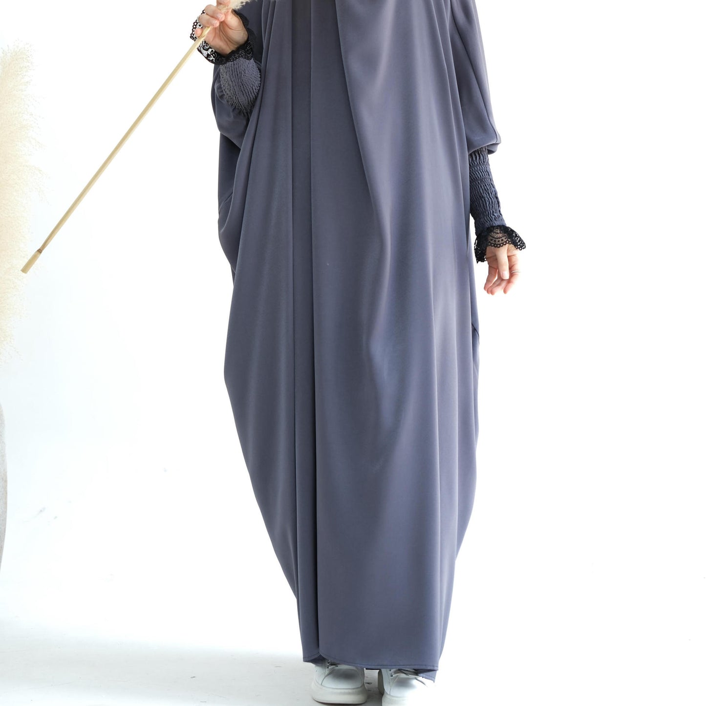 Women's Lace Cuff Loose Hooded Dress Jilbab