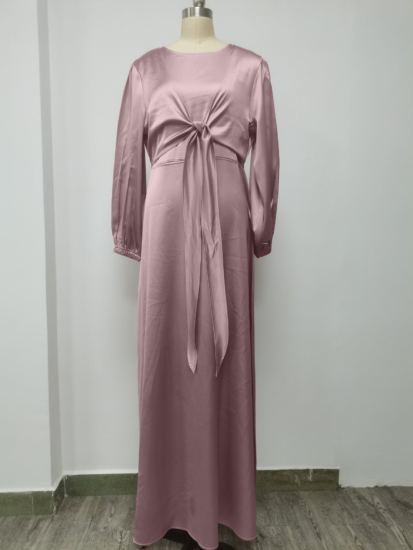 Women's Soft Lace Up Plain Abaya Dress