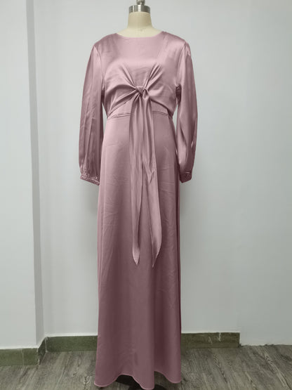 Women's Soft Lace Up Plain Abaya Dress
