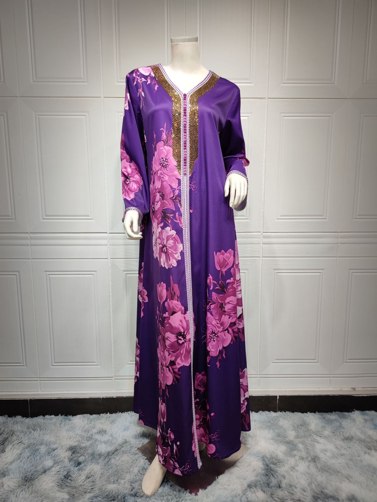 Printed Hot Diamond Arabian Dress
