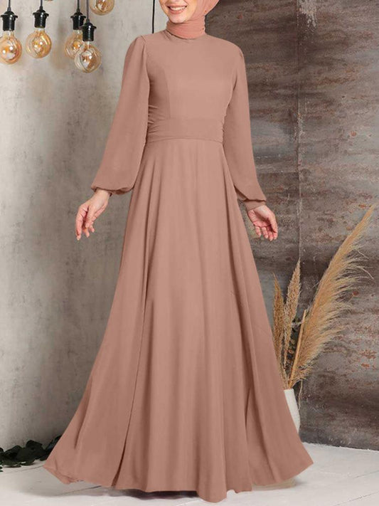 Women's Balloon Sleeve Long Dress