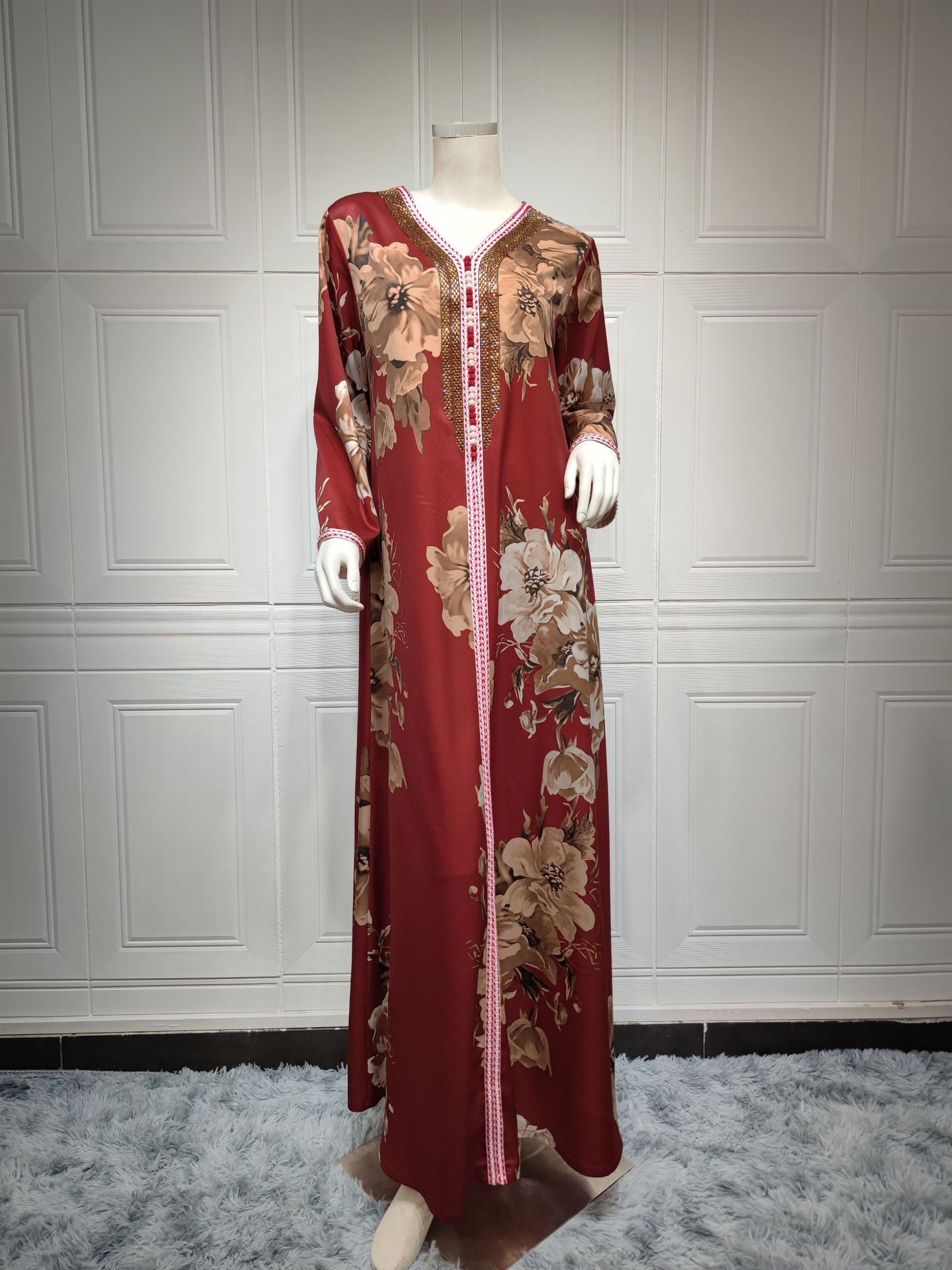 Printed Hot Diamond Arabian Dress
